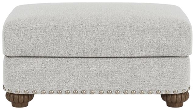 Flexsteel® Patterson Silver Glacier Ottoman with Nailhead Trim-1