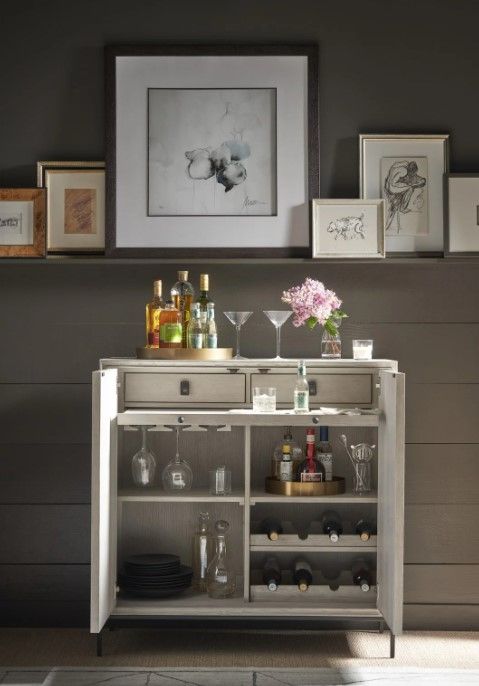 Universal Explore Home™ Coalesce Odessa Rolling Fog Bar Cabinet-2