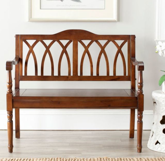 Safavieh Benjamin Dark Teak Bench-4