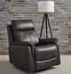 Liberty Furniture Rowland Aline Coal Leather Power Swivel Glider Recliner-2