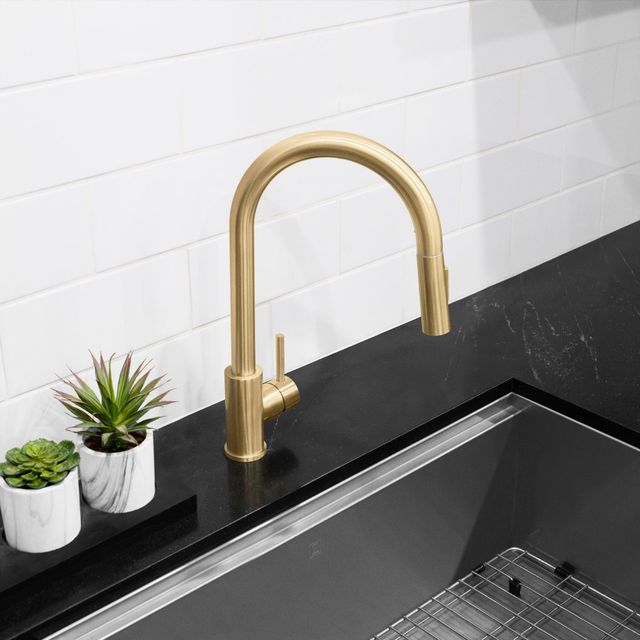 ZLINE Palisades Champagne Bronze Pull Down Single Handle Kitchen Faucet-2