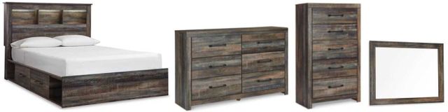 Signature Design by Ashley® Drystan 4-Piece Brown Queen Bookcase Bedroom Set