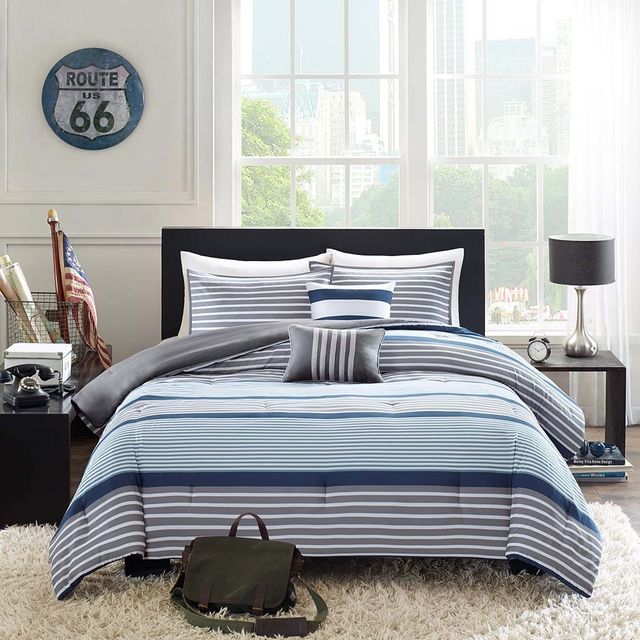 Olliix by Intelligent Design Paul Blue Twin/Twin XL Comforter Set-0