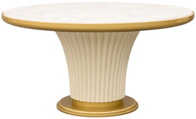 Michael Amini® Scotts Square Light Champagne Round Dining Table-0