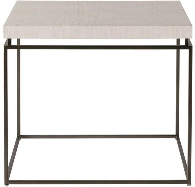 Universal Explore Home™ Modern Farmhouse Preston White Rustic Oak End Table with Pepper Base-1