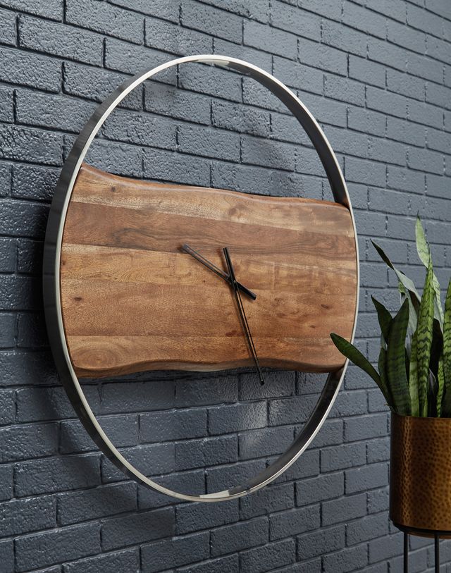 Signature Design by Ashley® Panchali Brown/Silver Wall Clock-2