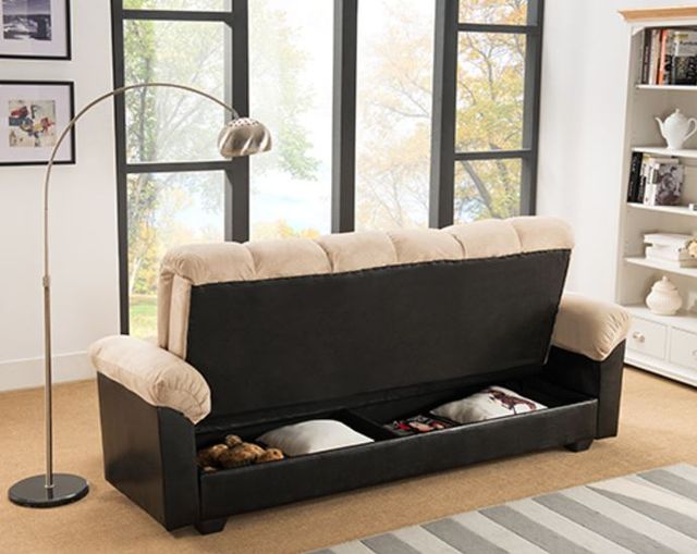 Milton Greens Stars Beige Click Clack Futon Couch with Storage-2