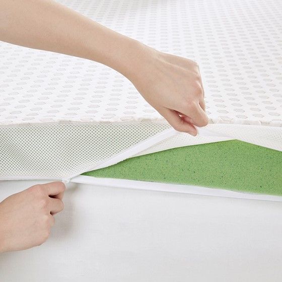 Olliix by Sleep Philosophy White Hypoallergenic 3" Cooling Gel Memory Foam Twin Mattress Topper-3