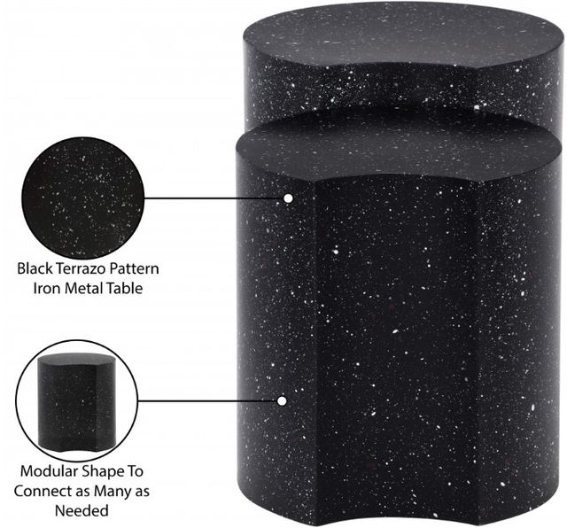 Meridian Furniture Dimple 2-Piece Black Nesting Table-3