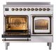 Ilve® Nostalgie II Noblesse 40'' White Pro Style Induction Range with Burnished Trim-3