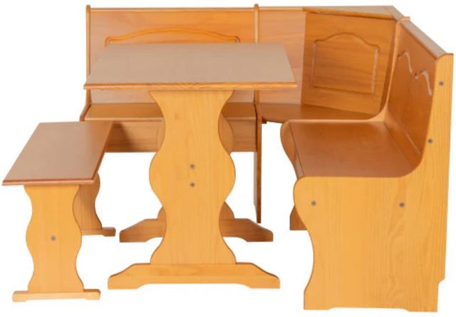 Linon Chelsea 3-Piece Natural Corner Nook Set-3