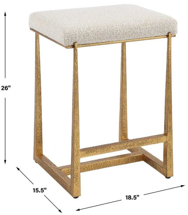 Uttermost® Midas Antique Gold/Driftwood Counter Stool-2