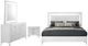 Coaster® Cassia 4-Piece Burnished White High Gloss Queen Panel Bedroom Set-0