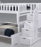 Night & Day Furniture™ Peppermint White Twin/Full Stair Bunk Bed-1