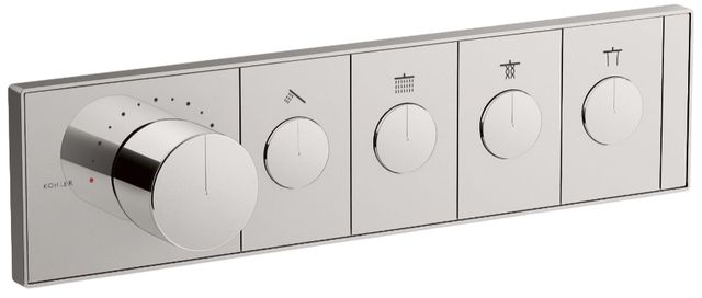 KOHLER® Anthem® Vibrant Titanium 4-Outlet Recessed Mechanical Thermostatic Valve Control-0