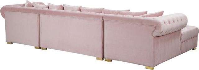 Meridian Furniture Presley 3-Piece Pink Velvet Sectional-1