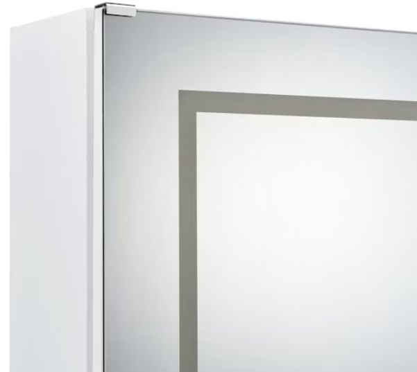 Elements International Vancouver White Floor Mirror with Storage-4