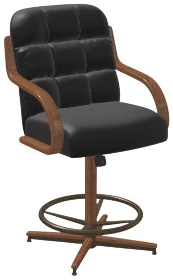 Chromcraft Customizable Ryland Metal Swivel Tilt Counter Height Dining Stool with Footrest-2