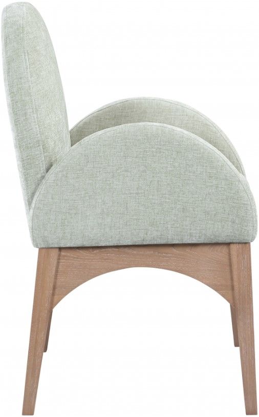 Meridian Furniture Waldorf Mint/Natural Chenille Upholstered Dining Arm Chair-2