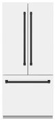 ZLINE Autograph Edition 36" 19.6 Cu. Ft. White Matte Built In Bottom Freezer Refrigerator with Graphite Gray Interior and Matte Black Accents-0