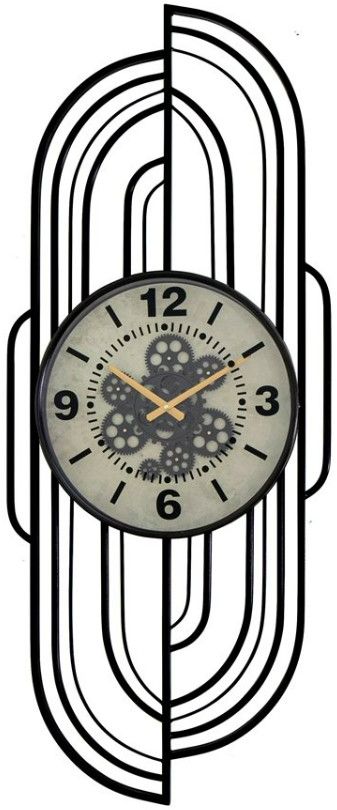 YHD Dark Metal Modal Modern Gear Clock-0