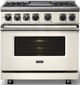 Viking® 7 Series 36" Pure White Pro Style Dual Fuel Range with Griddle-4