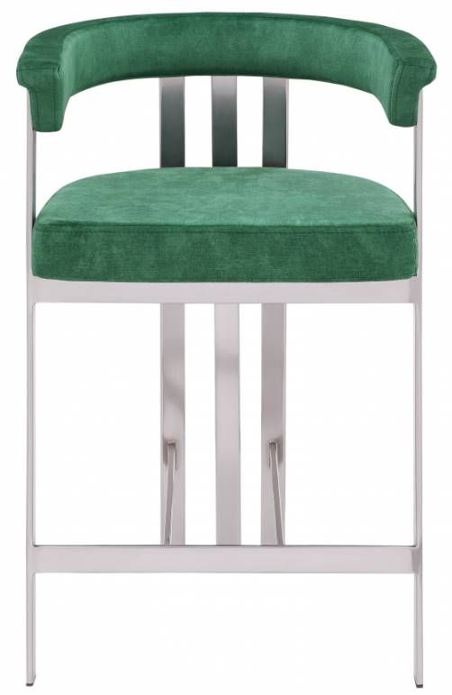 Meridian Furniture Marcello Green/Brushed Chrome Counter Stool-1
