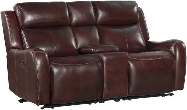 Intercon Wainwright  Reddish Brown Dual-Power Loveseat-1