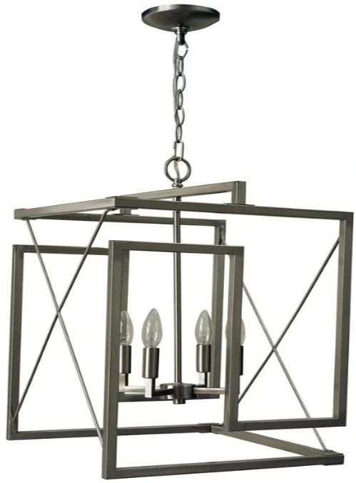 YHD Brush Nickel 4-Light Chandelier-0