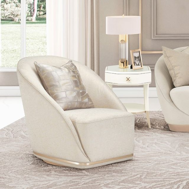 Michael Amini® La Rachelle Gold Rush/Medium Champagne Swivel Chair-1