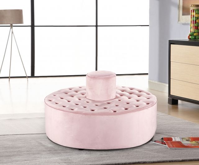 Meridian Furniture Banquet Pink Velvet Roundabout-3