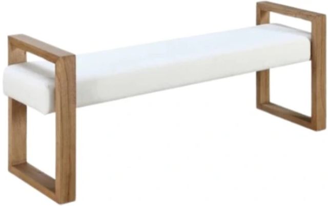 Modus Furniture One Bisque/White Pearl Upholstered Dining Bench-0