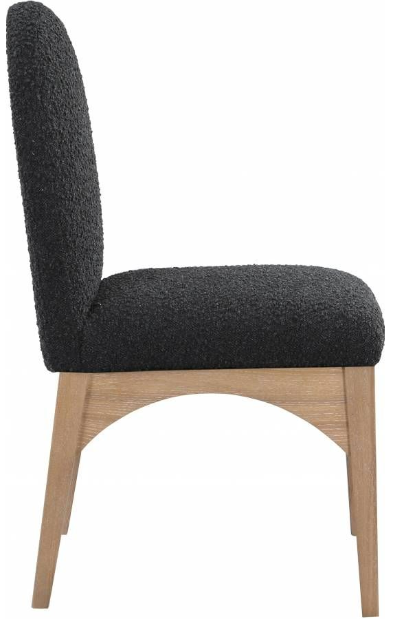 Meridian Furniture Waldorf Black/Natural Boucle Upholstered Dining Chair-3
