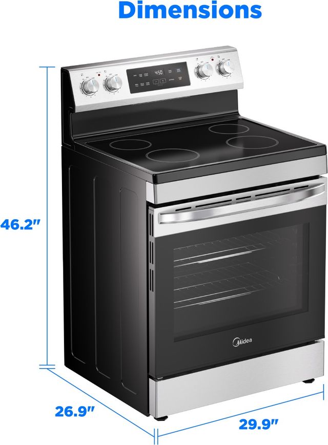 Midea® 30" Stainless Steel Freestanding Electric Range-2