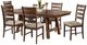 Elements International Jax 7-Piece Cherry/Cream Ladder Back Upholstered Dining Table Set-0