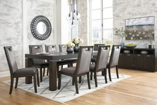 Signature Design by Ashley® Hyndell 9-Piece Dark Brown Dining Set-3