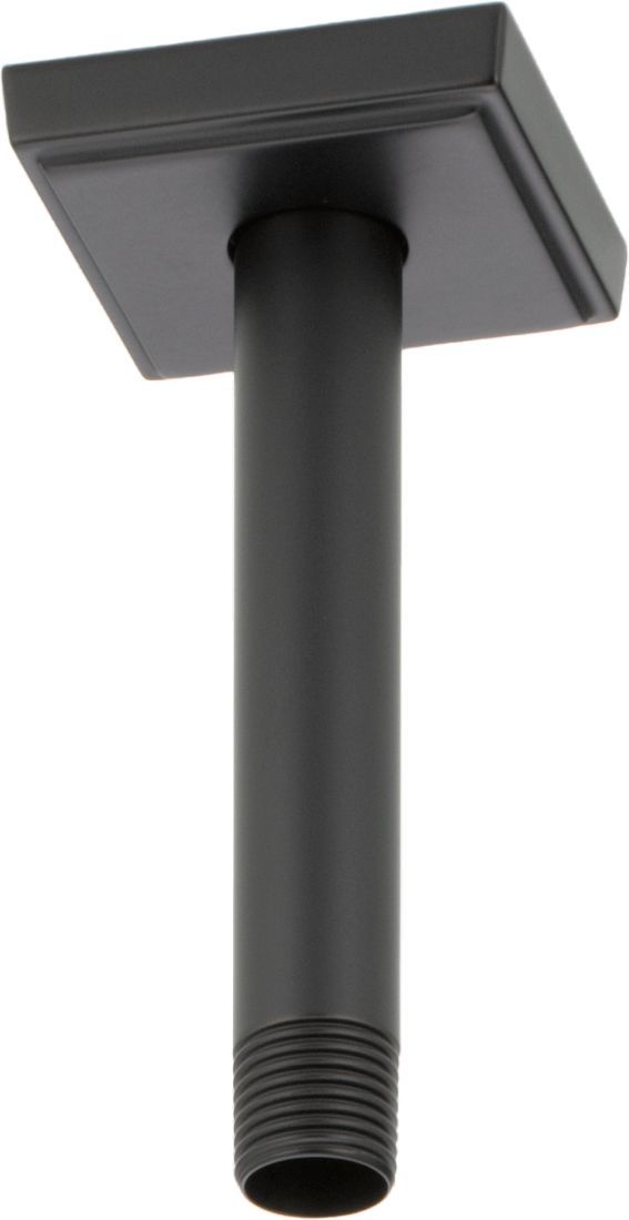 Brizo Essential™ Matte Black 6" Ceiling Mount Shower Arm and Sqaure Flange-0