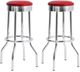 Coaster® Theodore 2-Piece Red/Chrome Soda Fountain Bar Stools-1