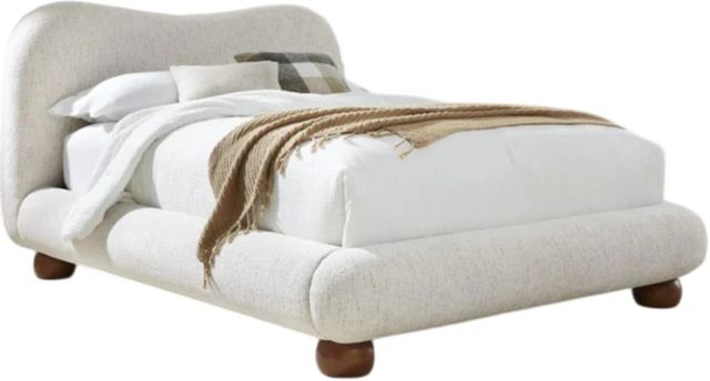 Modus Furniture Anansi Afra Chinchilla Queen Upholstered Platform Bed-0