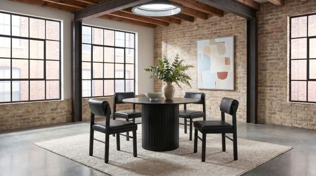 Coaster® Hamlyn 5-Piece Black Dining Table Set-1