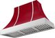 AGA Cascade 48" Piccadilly Red Wall Mounted Range Hood  with Polished Chrome Trim-0