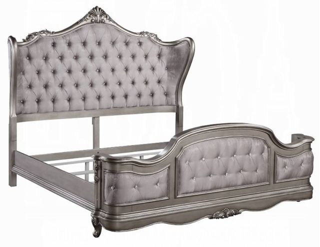 ACME Furniture Ausonia Antique Platinum Queen Panel Bed-0