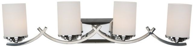 YHD Chrome/White Opal 4-Light Incandescent Bathroom Vanity Lighting-2