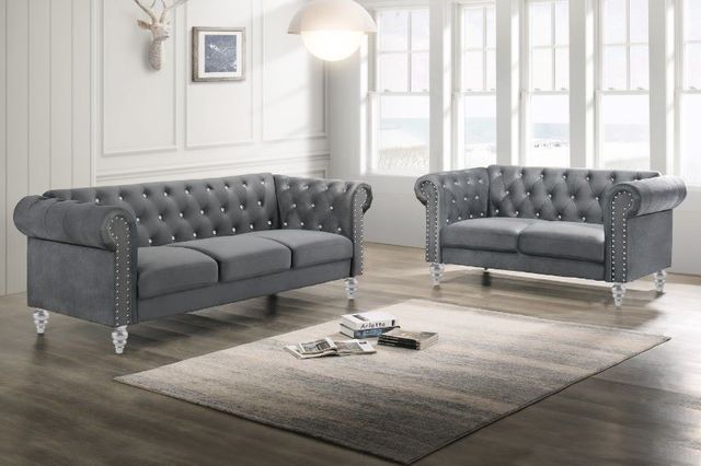 New Classic® Home Furnishings Emma Gray Sofa-1