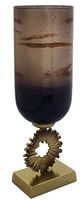 A & B Home Brown/Gold Handmade Glass Vase-1