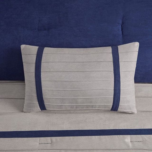 Olliix by Madison Park Blue Queen Palmer 7 Piece Comforter Set-3