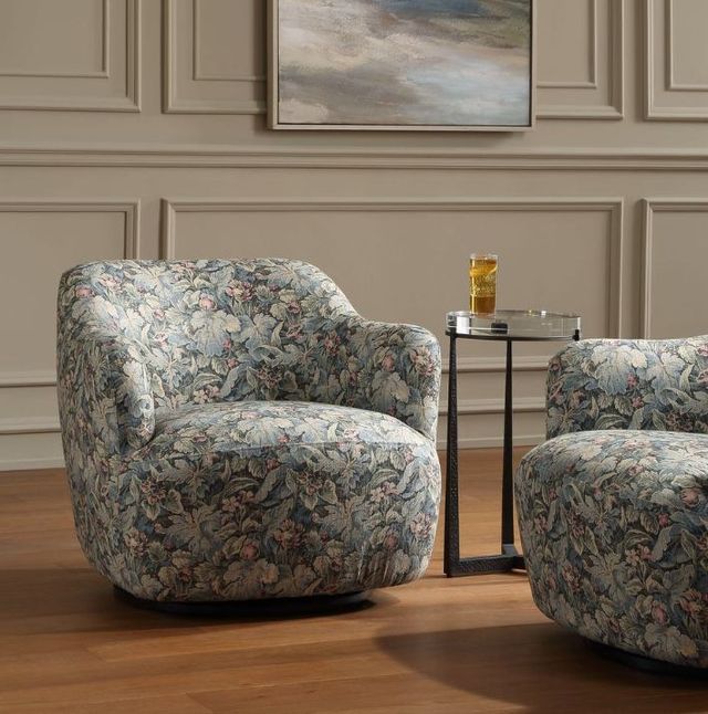 Uttermost® Ansel Blue/Blush/Sage Swivel Chair-4