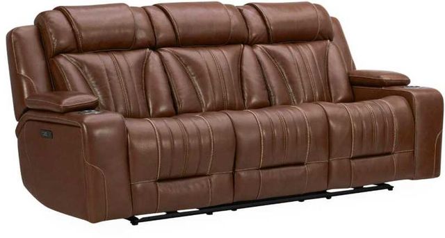 Liberty Furniture Caswell Nature Chestnut Leather Power Reclining Sofa-0