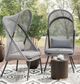 Furniture of America® Alverta 2-Piece Light Gray Fabric/Metal Outdoor Foldable Chair Set-1