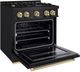 ZLINE Classic Autograph Edition 30" Black Stainless Steel Pro Style Dual Fuel Range with Champagne Bronze Accents-3